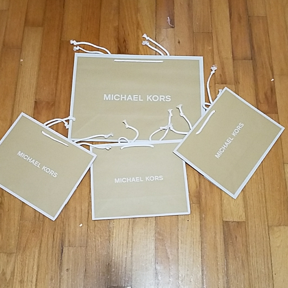 Michael Kors Shopping Paper Bags Set of 4 - 3 Small 1 Medium Gift Bags